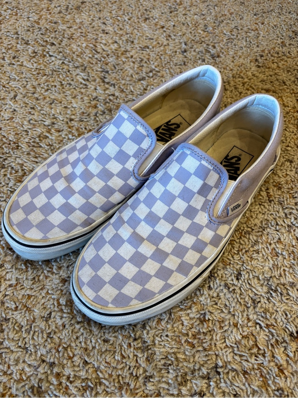 Vans Slip-On Checkerboard in Lavender and White